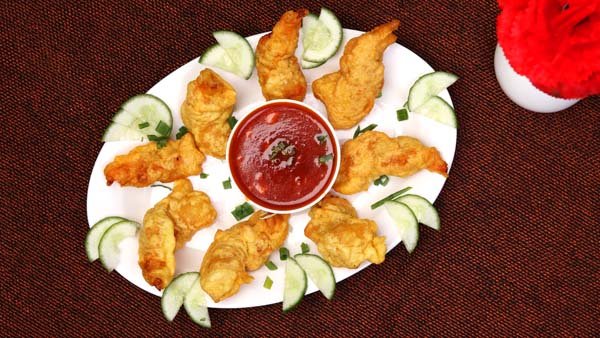 Golden Fried Prawns